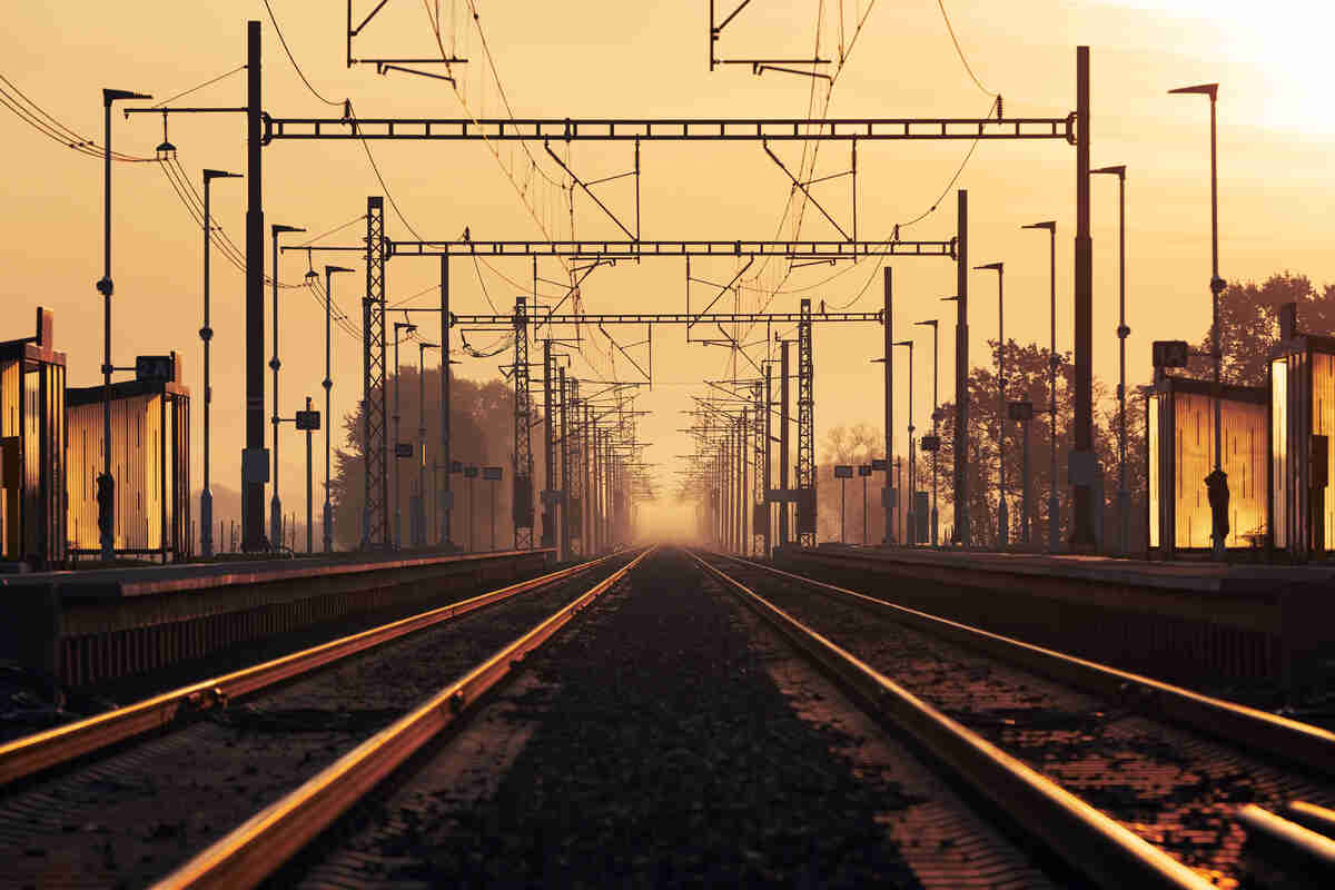 Railway at Golden Sunrise