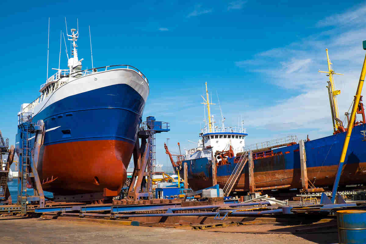 Trawlers at the dry dock