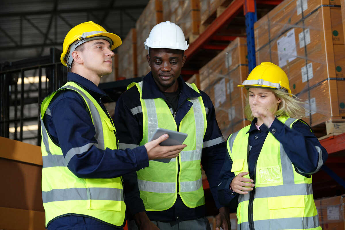 warehouse people working